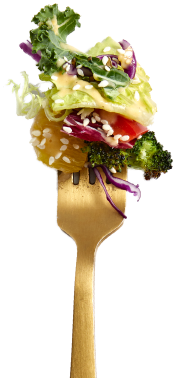 salad on fork